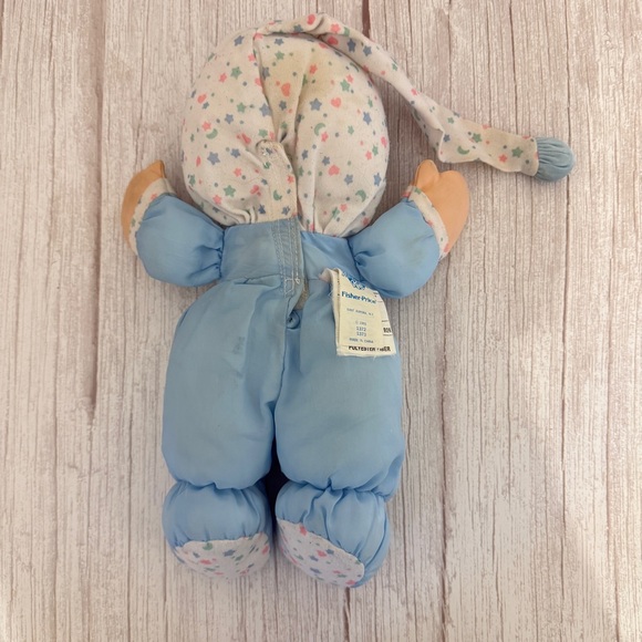 1991 Fisher Price Puffalump Kids Plush Snuggle Doll Blue Moon Star 1372 NO LIGHT - Picture 4 of 10